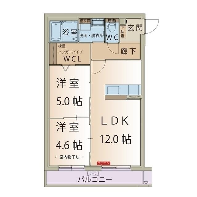 グーテンターク(2LDK/3階)の間取り写真