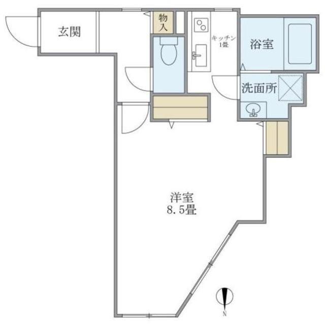 モデュロール上落合(1K/1階)の間取り写真