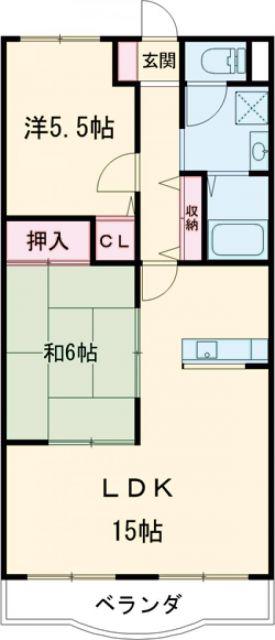 サニーコート(2LDK/2階)の間取り写真