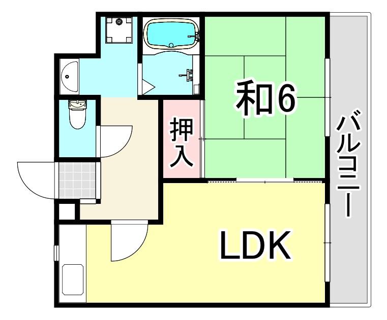 プティソンム(1LDK/2階)の間取り写真