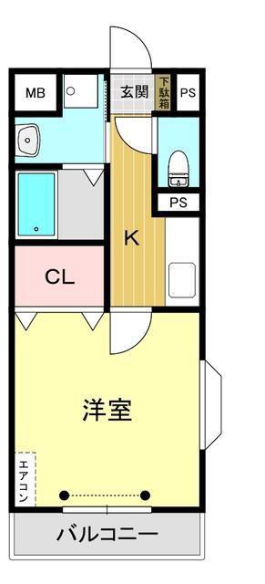 AZヒルズ(1K/3階)の間取り写真