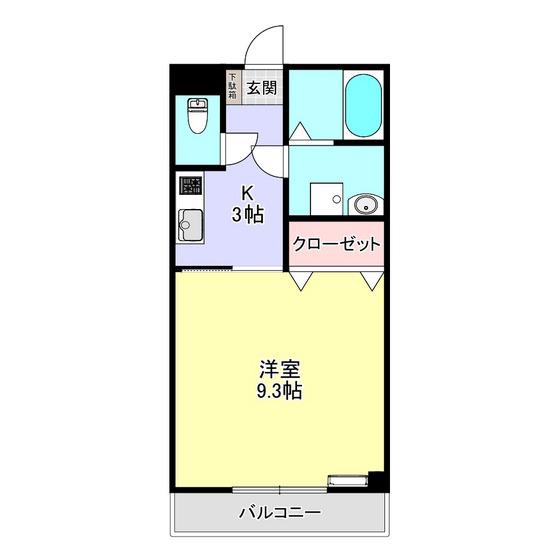 コンフォールサキ(1K/3階)の間取り写真