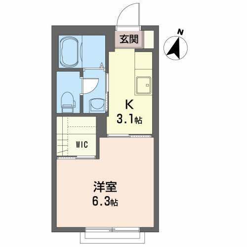 オルキデーア(1K/2階)の間取り写真