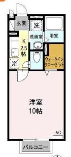 つくばエクスプレス 六町駅 徒歩6分 2階建 築19年(1K/1階)の間取り写真