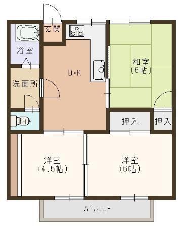 コーポGENI(3DK/2階)の間取り写真