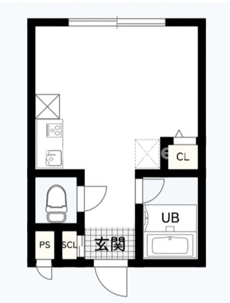 青云ハウス(ワンルーム/3階)の間取り写真
