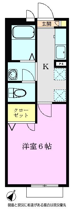 コーギー・ヴィル(1K/1階)の間取り写真