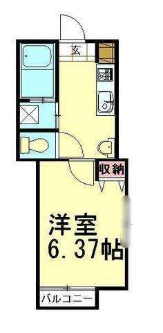 沼南ヴィラ(1K/2階)の間取り写真