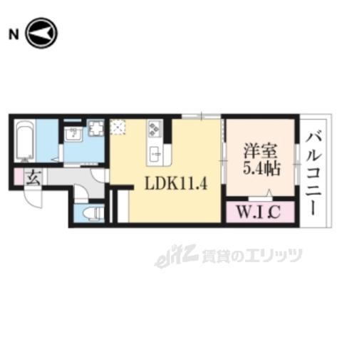 THEBONDS三井寺(1LDK/3階)の間取り写真