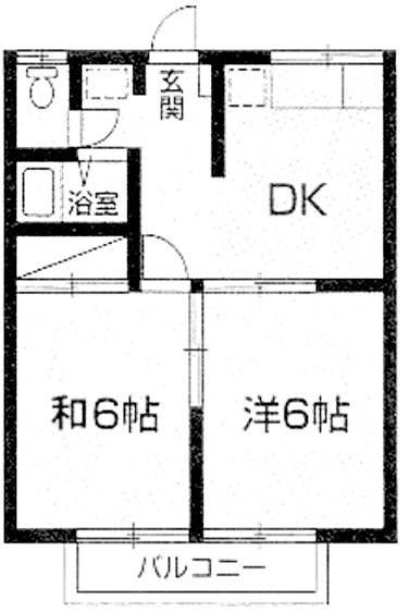 MYラヴィF1(2DK/1階)の間取り写真