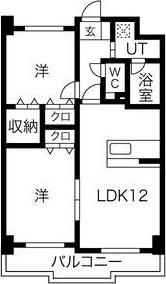 ヴィラ・ヴェール(2LDK/7階)の間取り写真