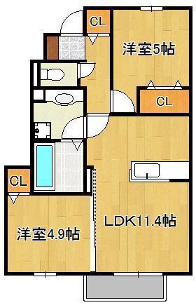 サン・ドリーム千代(2LDK/1階)の間取り写真