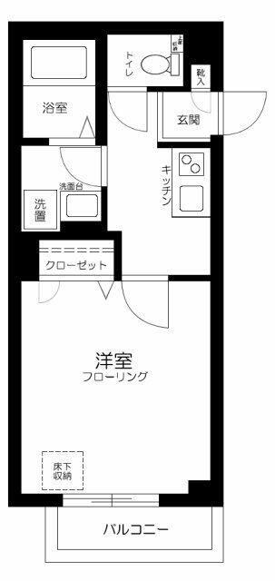 ベルリードキンモクセイ(1K/1階)の間取り写真