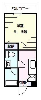 クレドメゾン元住吉(1K/1階)の間取り写真