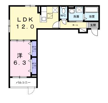 アビタ諸福(1LDK/3階)の間取り写真