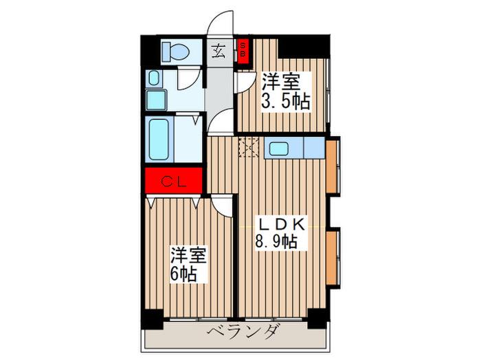 リーフハイツ東十条(2LDK/6階)の間取り写真