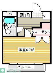 ベルメゾンTK(1K/1階)の間取り写真