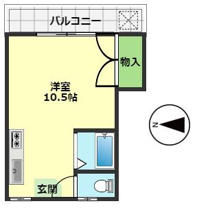 ディーエム潮江I(ワンルーム/3階)の間取り写真