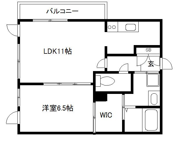 ヴァンリュクス(1LDK/5階)の間取り写真