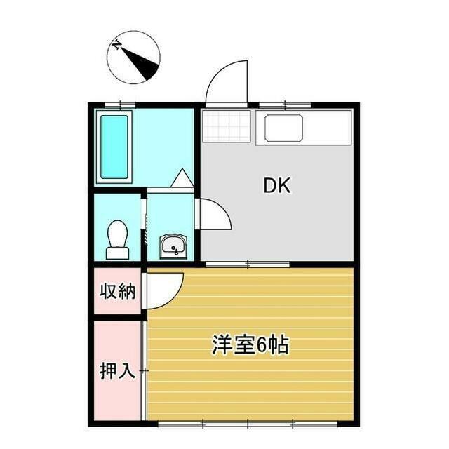 プラネットフォレスト(1DK/2階)の間取り写真