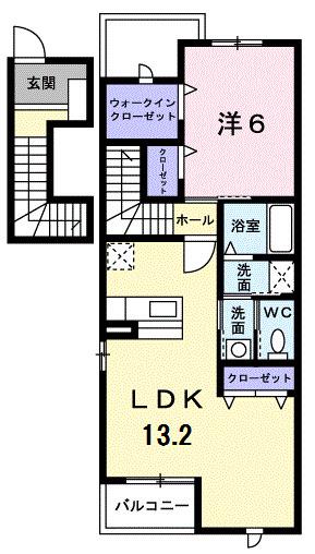 フォーシーズンズA(1LDK/2階)の間取り写真