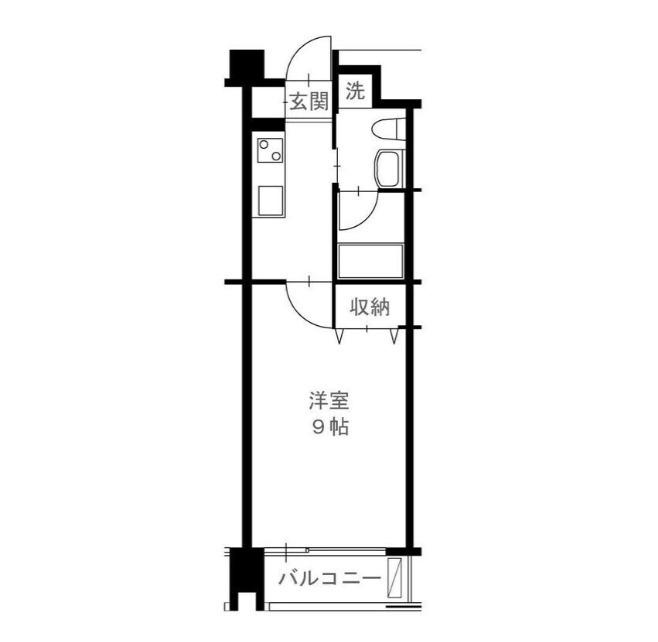 ヴィラマール河原町(1K/2階)の間取り写真