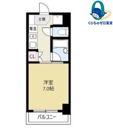 シーズンコート塩釜駅前(1K/6階)の間取り写真