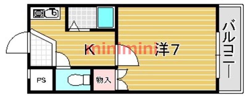ハイツ金尻(1K/2階)の間取り写真