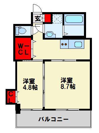 ベーシックビルディング八幡(1LDK/4階)の間取り写真