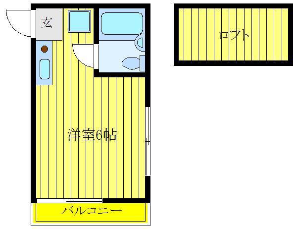 NO.6タキシマ(ワンルーム/2階)の間取り写真