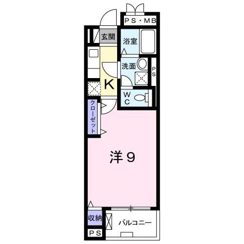 サンフォーレ北野(1K/2階)の間取り写真