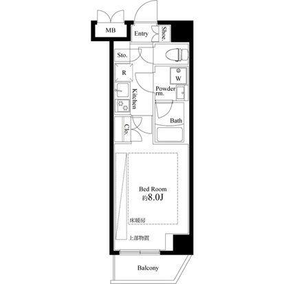 ARTECASA ALIVIE 綾瀬(1K/2階)の間取り写真