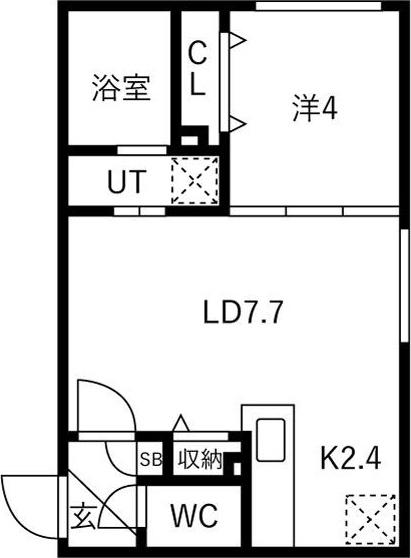 MUT月寒西(1LDK/2階)の間取り写真