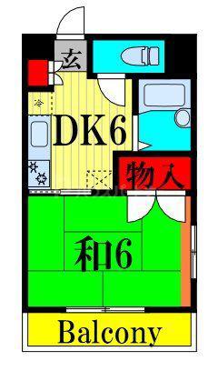 エクセレント泉(1K/1階)の間取り写真