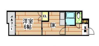 フォーサイトフォワイエ片野R(1DK/3階)の間取り写真