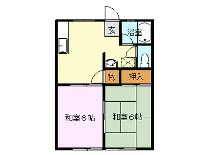 サンハイツ(2DK/2階)の間取り写真