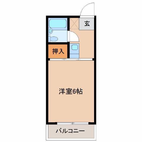 シティーエヌハイツ加納(1K/2階)の間取り写真