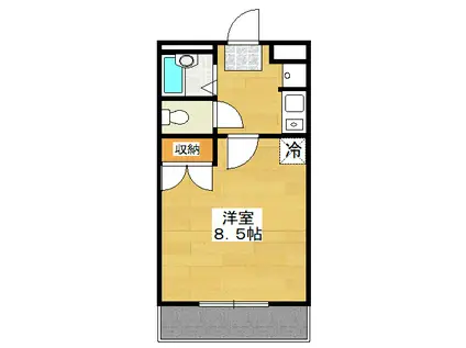 フローラ都紀Α(1K/3階)の間取り写真