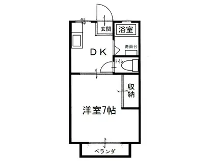 鹿隈リゾートタウン25号地(1K/2階)の間取り写真