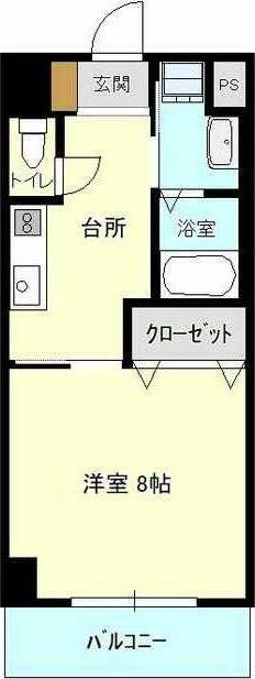 フルリール松浦II(1K/1階)の間取り写真