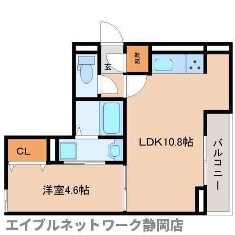 セレーナ東鷹匠(1LDK/2階)の間取り写真