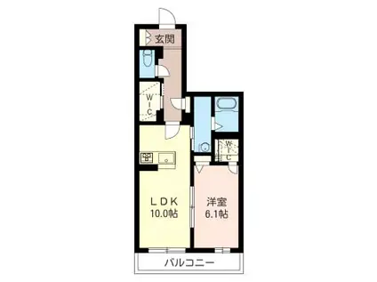 メゾン・ド・ボヌール(1LDK/2階)の間取り写真