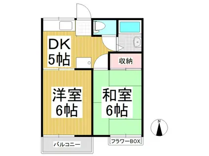 ハイツ尾崎(2K/1階)の間取り写真