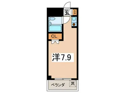 レジデンス東寺尾(ワンルーム/1階)の間取り写真
