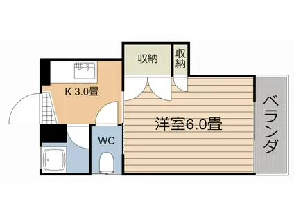 サニーペットビル(1K/3階)の間取り写真