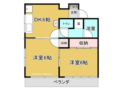 三和ハイツ(2DK/3階)の間取り写真