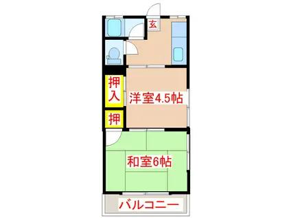 STAR-ONE田上台(2K/2階)の間取り写真