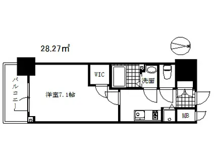 エスリード神戸ハーバーテラス(1K/6階)の間取り写真