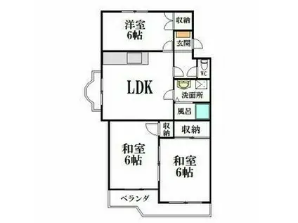 ファミールTOSHI(3LDK/3階)の間取り写真