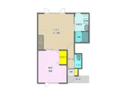 PRIME VILLAGE-II(1LDK/1階)の間取り写真